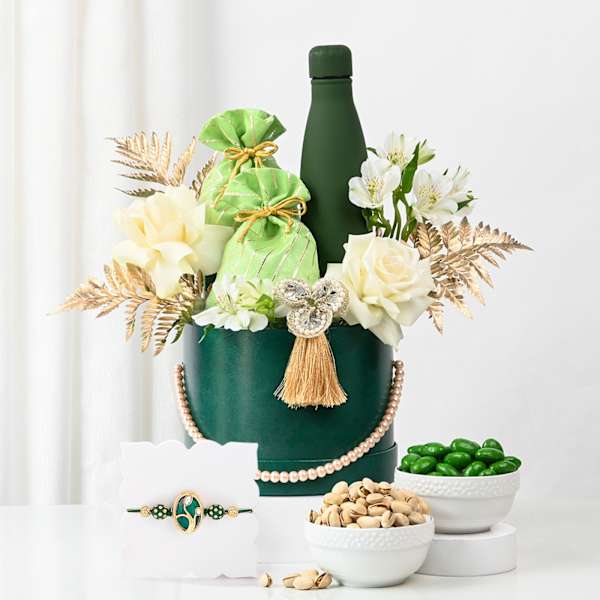 Royal Green Rakhi Celebration Hamper