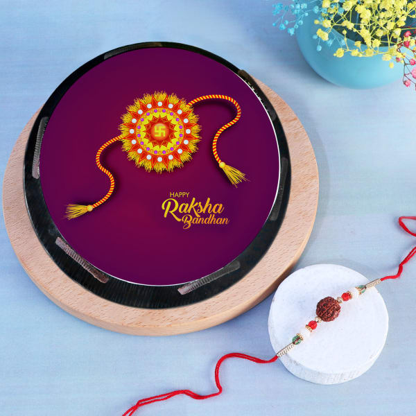 Rudraksh Rakhi With Rakhi Special Poster Cake (Half kg)