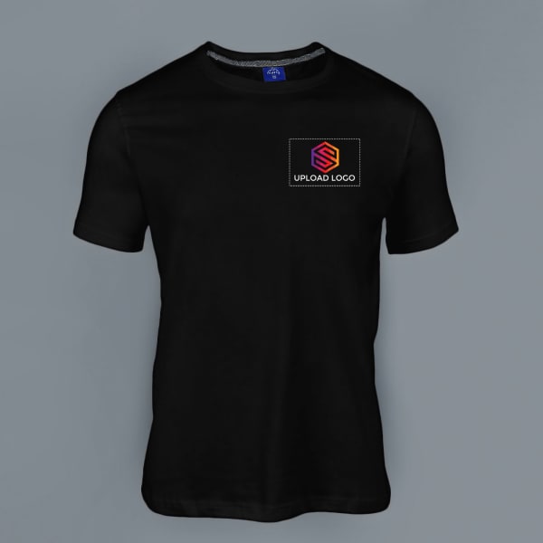 Ruffty Crew Neck Cotton T-shirt for Men (Black)