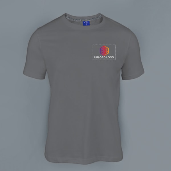Ruffty Crew Neck Cotton T-shirt for Men (Grey)