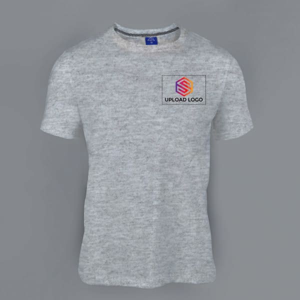 Ruffty Crew Neck Cotton T-shirt for Men (Grey Melange)