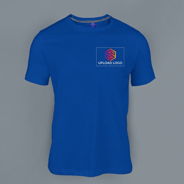 Ruffty Crew Neck Cotton T-shirt for Men (Royal Blue)