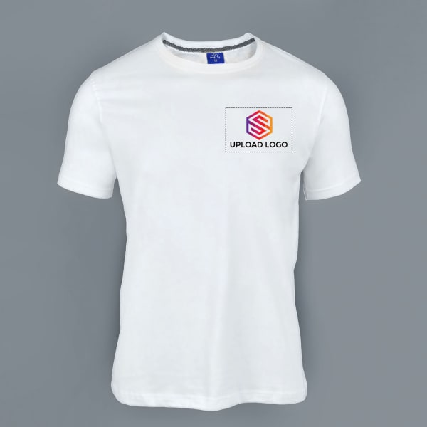 Ruffty Crew Neck Cotton T-shirt for Men (White)