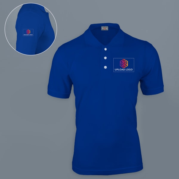Ruffty Solids Cotton Polo T-shirt for Men (Royal Blue)