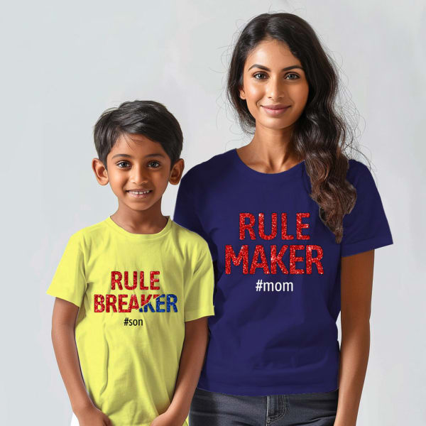 Rule Maker Rule Breaker T-shirt For Mom And Son
