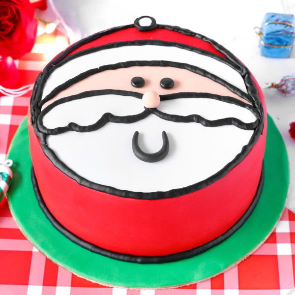 Santa Christmas Fondant Cake (1 Kg)