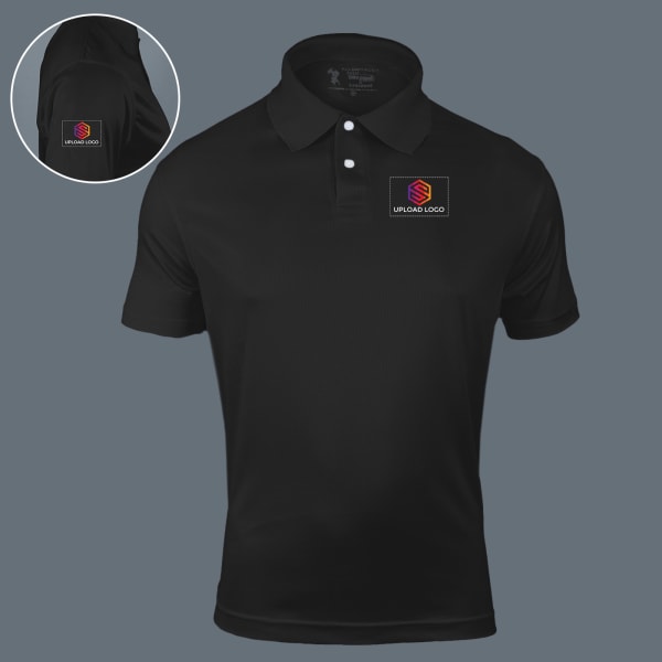 Santhome All Day Fresh Premium Sports Polo T-shirt for Men (Black)
