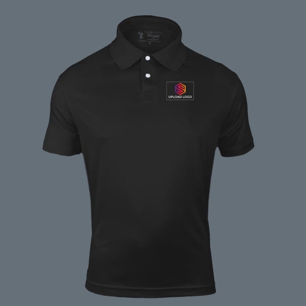 Santhome All Day Fresh Premium Sports Polo T-shirt for Men (Black)