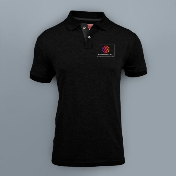 Santhome Highlander Cotton Polo T-shirt for Men(Black)