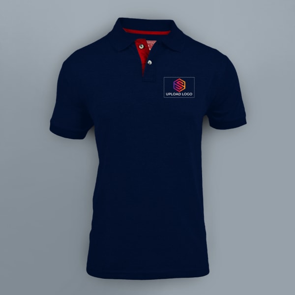 Santhome Highlander Cotton Polo T-shirt for Men(Navy Blue)