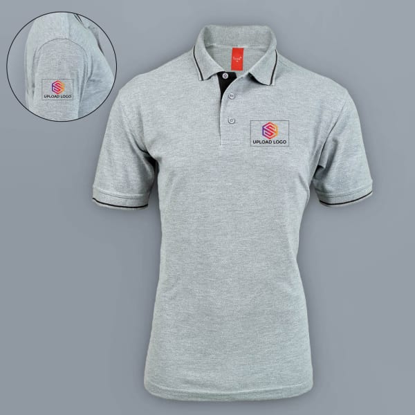 Scott Organic Cotton  Polo T-Shirt for Men (Grey Melange with Black)