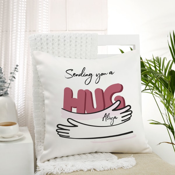 Sending You A Hug Personalized Valentine's Day Cushion