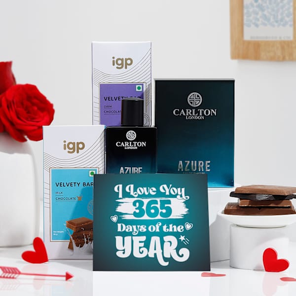 Sensory Charm 50 Ml Azure Perfume Anniversary Hamper For Him
