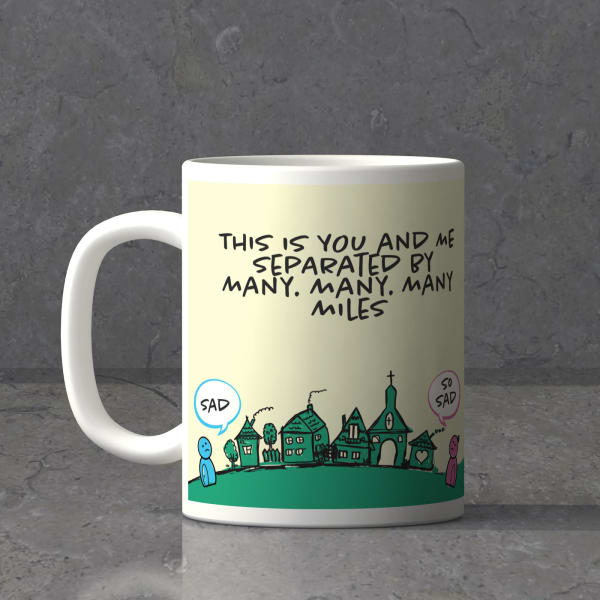Seperated By Many Many Miles Personalized Miss You Mug