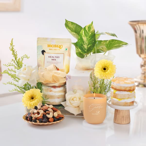 Serene Glow And Blossoms Hamper