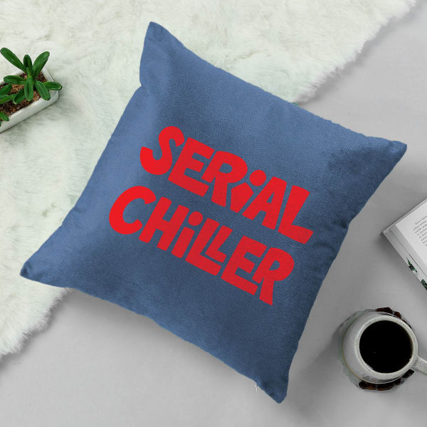Serial Chiller - Velvet Cushion - Personalized - Navy