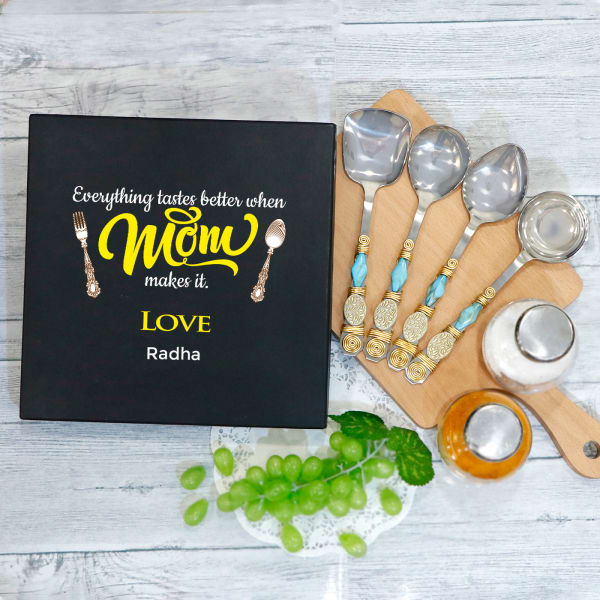 Serving Spoon Set in Personalized Gift Box for Mom (Set of 4)