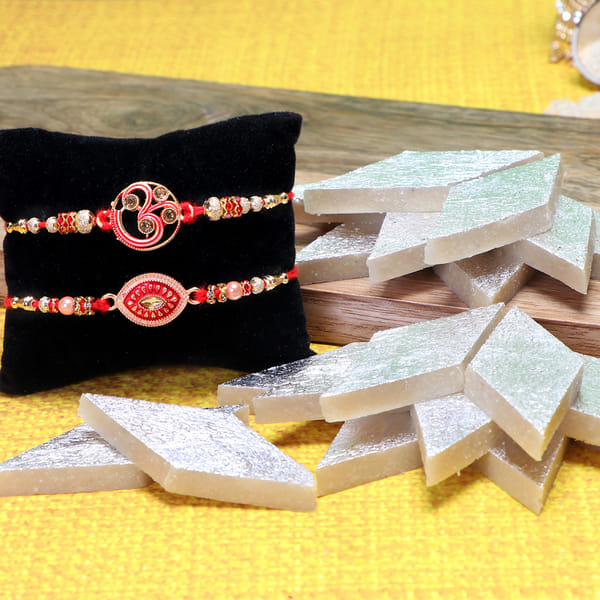 Handmade Stone Work Jute Rakhi (Set Of 2) 04