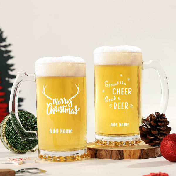 Set of 2 Cheers to Christmas Beer Mugs