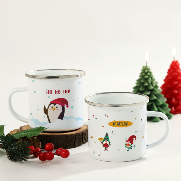 Set of 2 Christmas Fun Personalized Mugs