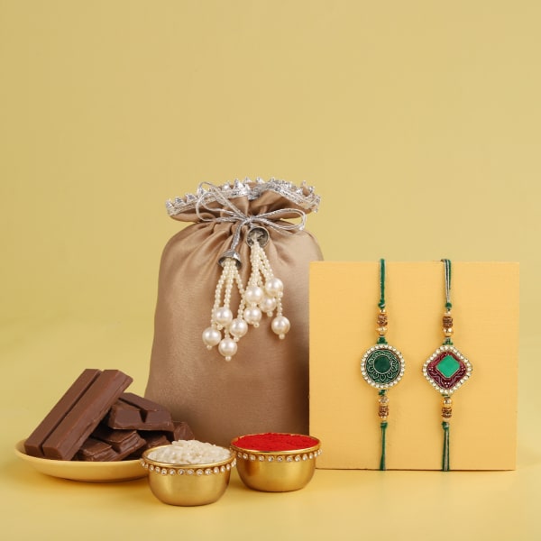 Set of 2 Happy Celebrations Rakhi Hamper