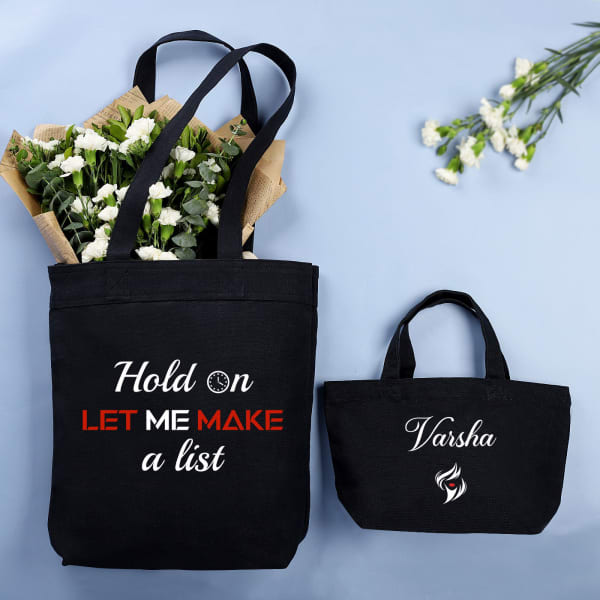 Set of 2 Personalized Utility Tote Bags