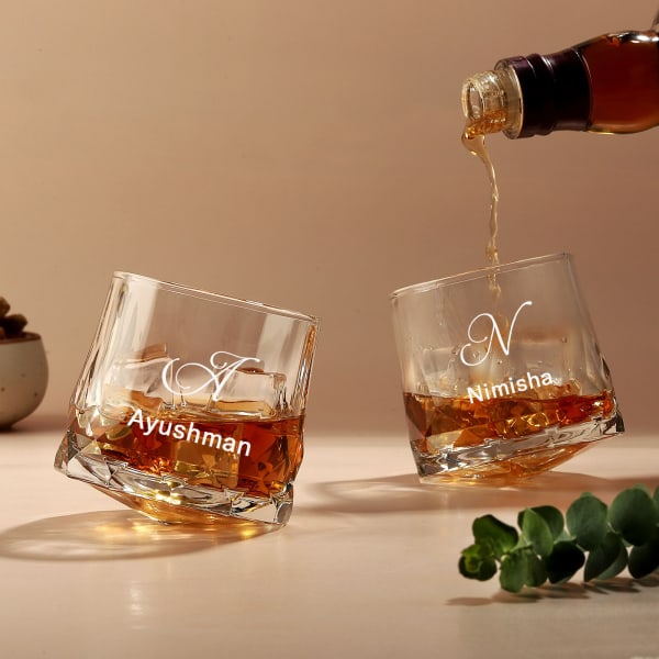 Set of 2 Personalized Whiskey Glasses