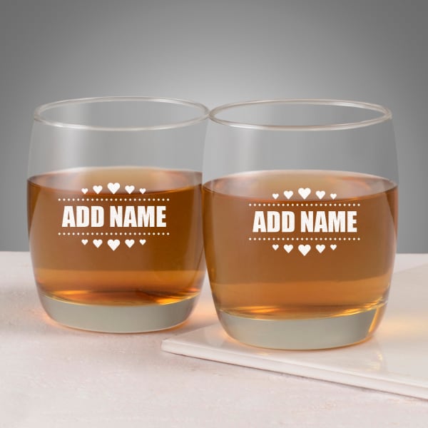 Set of 2 Personalized Whiskey Glasses