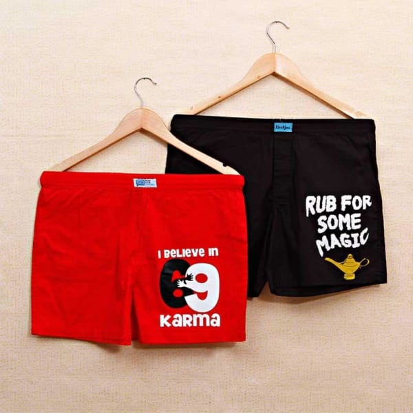 Set of 2 Quirky Print Men Boxers Gift/Send Fashion and Lifestyle Gifts