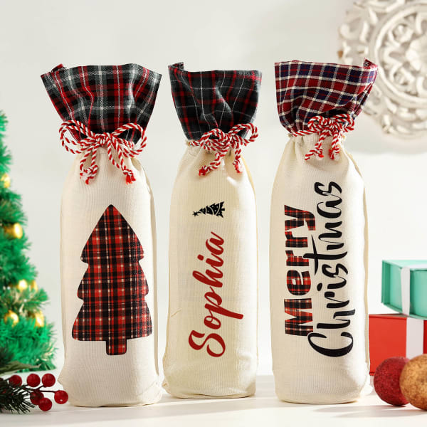 Set of 3 Personalized Wine Bottle Covers