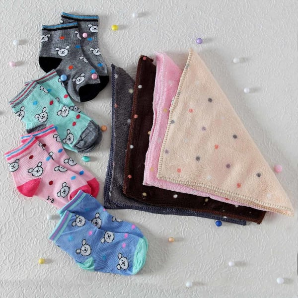 Set of 4 Baby Socks & Handkerchiefs