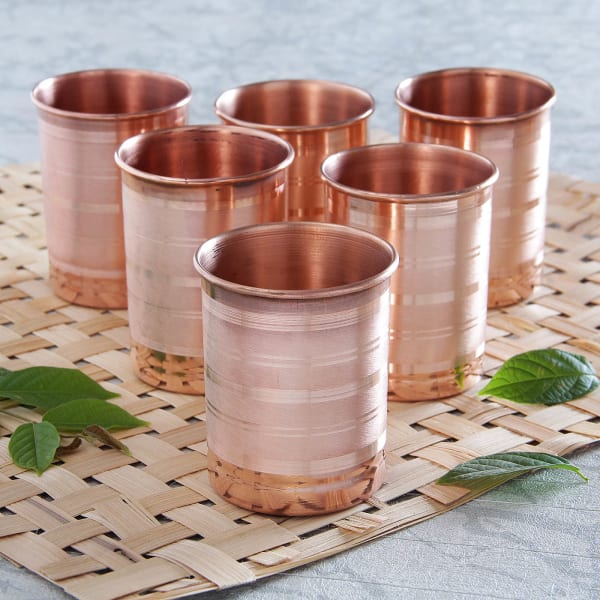 Set of 6 Copper Glass