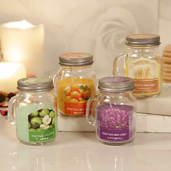 Set of Four Romantic Scented Candles in a Gift Box Gift/Send Home and