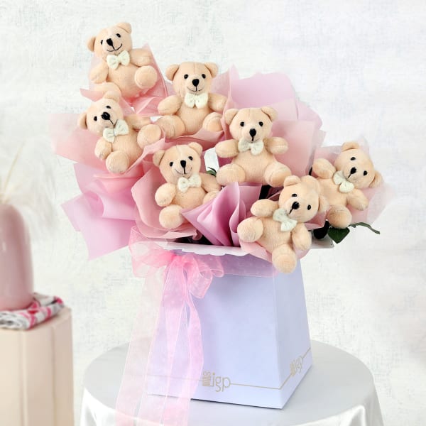 Seven Heaven Teddy Bear Bouquet