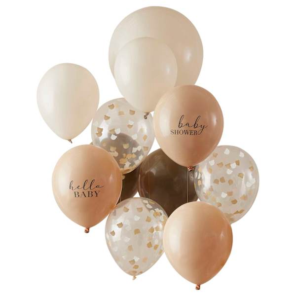 Shades Of Brown Baby Shower Balloons Arrangement