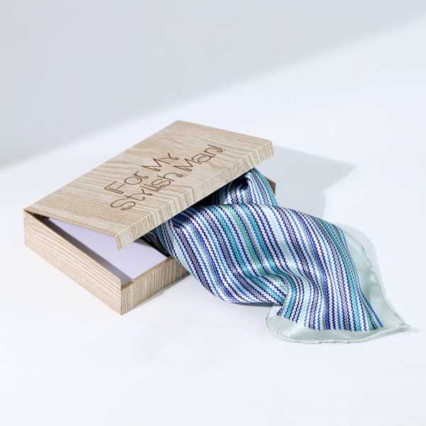 Sharp Statement Chevron Blue Pocket Square
