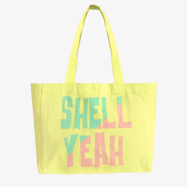 Shell Yeah Yellow Cotton Tote Bag