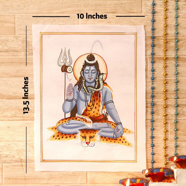 Shivalok Gold Idol Silk Painting