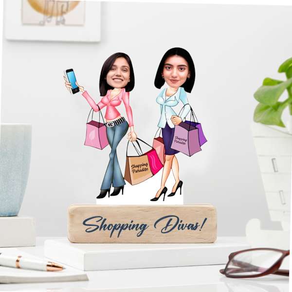 Shopping Divas Personalized Caricature