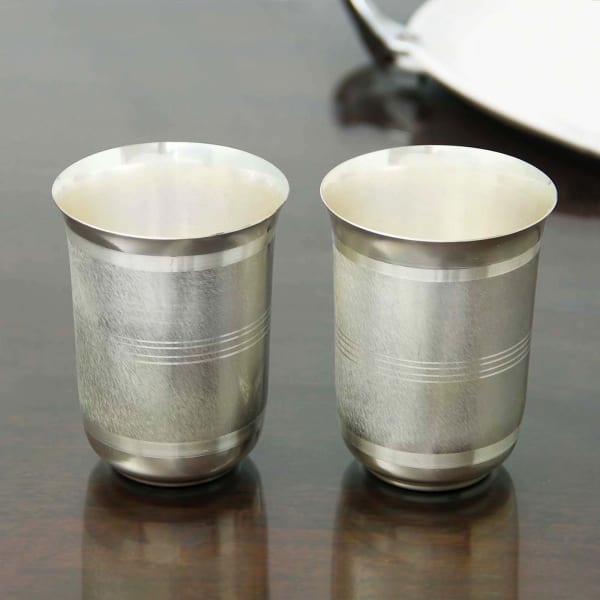 Silver Plated Set of 2 Glasses