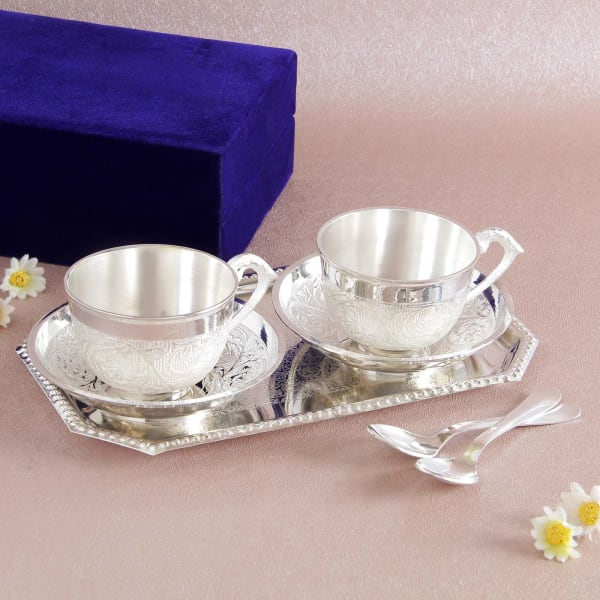 Silver Plated Tea Cup Set Gift/Send Home and Living Gifts Online J11004663