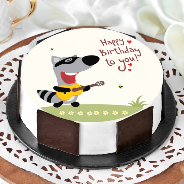 Singing Racoon Birthday Cake (1 Kg)