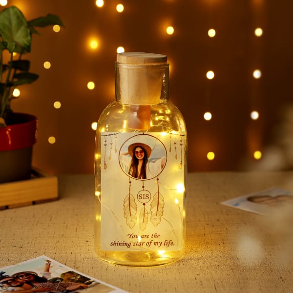 Sis Personalized LED Lights Glass Bottle