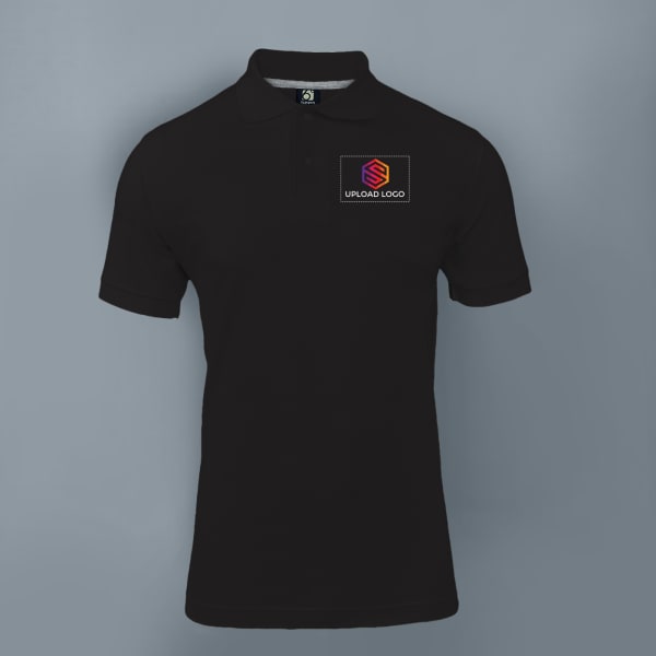 Six Degrees Cotton Polo T-shirt for Men (Black)