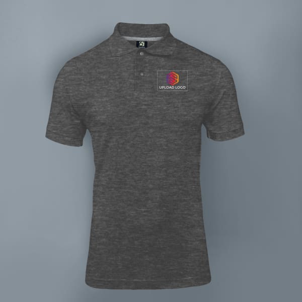 Six Degrees Cotton Polo T-shirt for Men (Charcoal Grey)