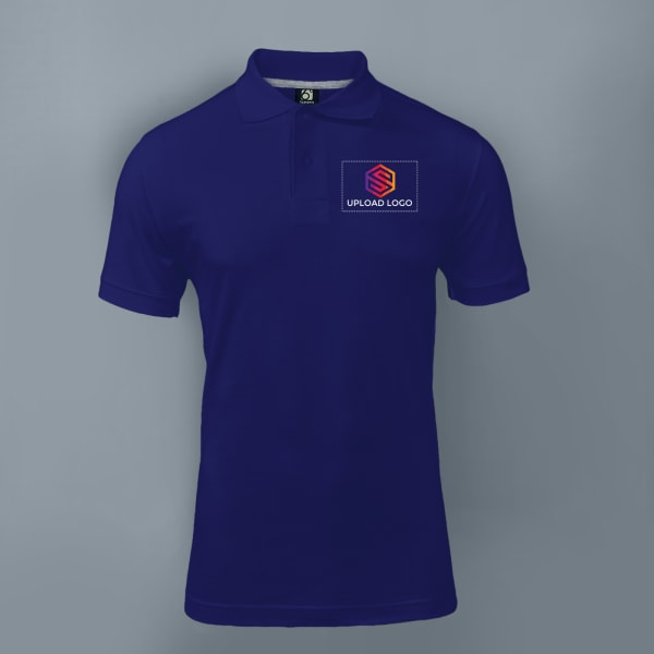 Six Degrees Cotton Polo T-shirt for Men (Navy Blue)