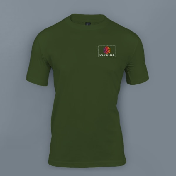 Skinta Round Neck T-shirt for Men (Bottle Green)