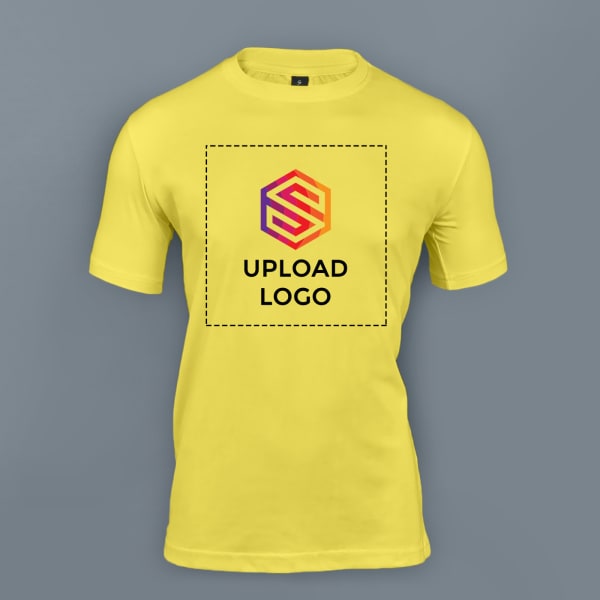 Skinta Round Neck T-shirt for Men (Lemon Yellow)