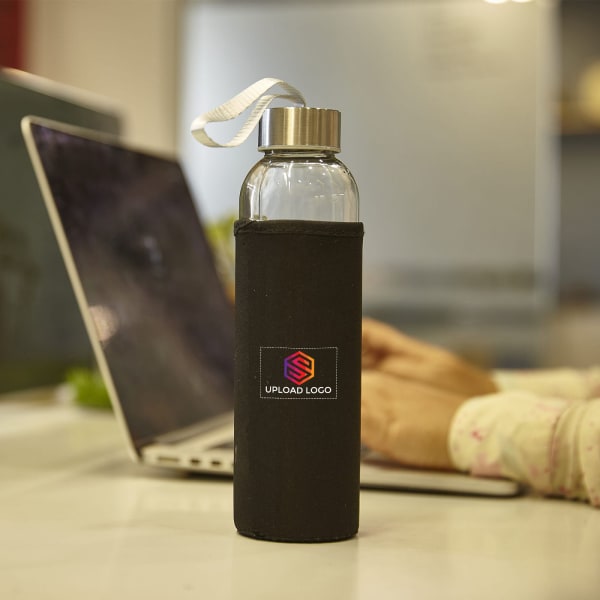 Sleek Glass Bottle With Sleeve - Personalized