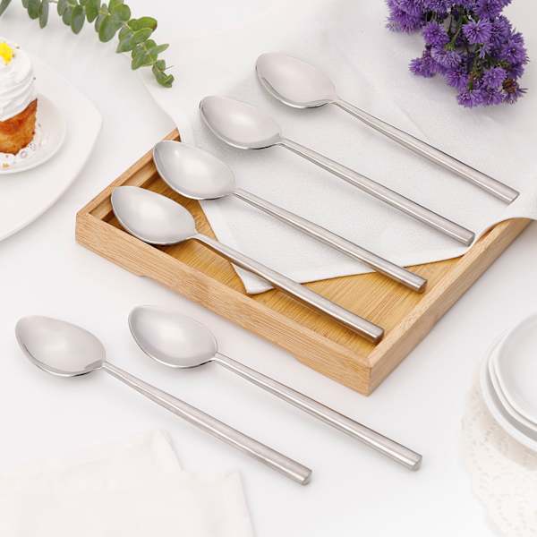 Sleek Silver Spoon - Big - Set Of 6